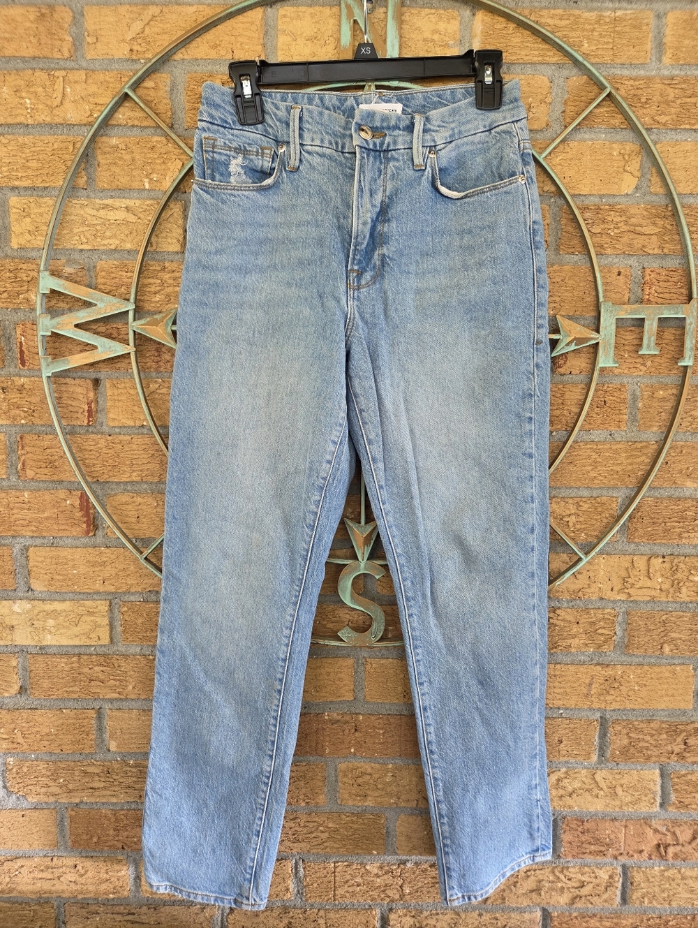 Good American High Waist Straight Leg Light Wash Women's Jeans Size 4 / 27